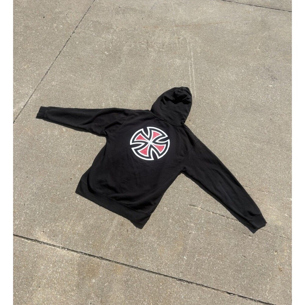 Independent Trucks Original Cross Logo Hoodie Black Built To Grind Mens Medium M